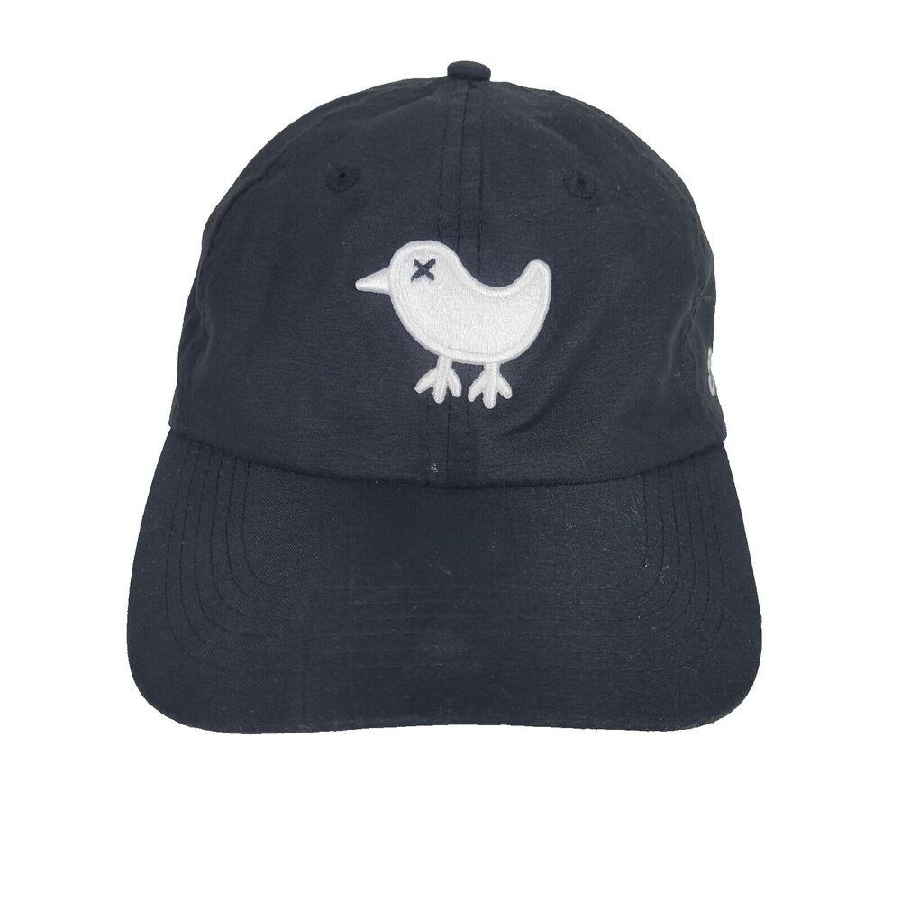 Bad Birdie Golf Hat Dad Cap Black White Embroidered Logo Strapback